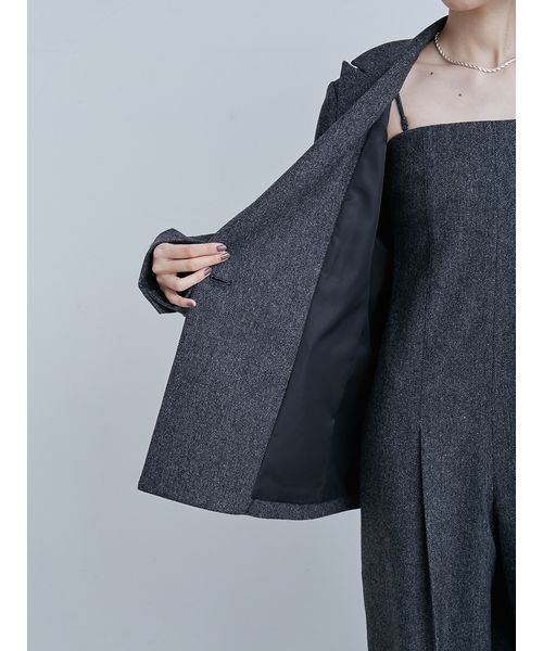 MIESROHE(ミースロエ)の「ツィードダブルブレストジャケット(テーラードジャケット・レディース・ベージュ/チェック/チャコールグレー・0/1)」の14枚目の写真