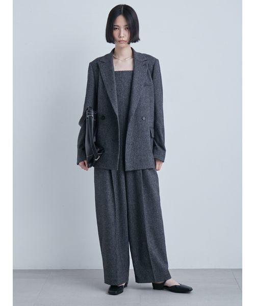 MIESROHE(ミースロエ)の「ツィードダブルブレストジャケット(テーラードジャケット・レディース・ベージュ/チェック/チャコールグレー・0/1)」の16枚目の写真