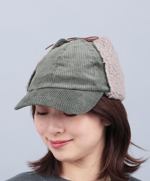 チチカカ（チチカカ）の「コーデュロイボアフライトキャップ（キャップ・レディース・ベージュ/カーキ・FREE）」の2枚目の写真