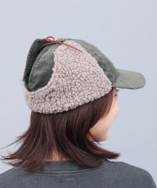 チチカカ（チチカカ）の「コーデュロイボアフライトキャップ（キャップ・レディース・ベージュ/カーキ・FREE）」の6枚目の写真