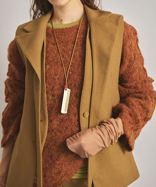 muller of yoshiokubo(ミュラーオブヨシオクボ)の「muller of yoshiokubo ミュラーオブヨシオクボ / BUMPY WOOL VEST バンピーウールベスト / MLF25701(ベスト・レディース・アイボリー/ブラック/ベージュ・38/36)」の3枚目の写真