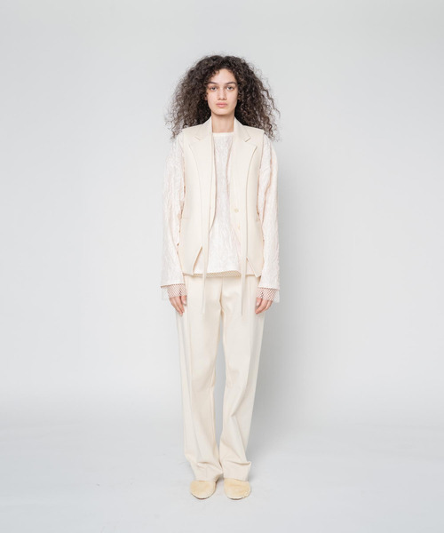 muller of yoshiokubo(ミュラーオブヨシオクボ)の「muller of yoshiokubo ミュラーオブヨシオクボ / BUMPY WOOL VEST バンピーウールベスト / MLF25701(ベスト・レディース・アイボリー/ブラック・38/36)」の3枚目の写真