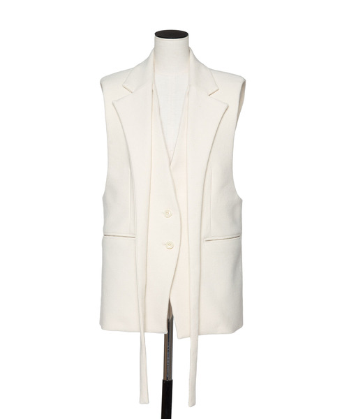 muller of yoshiokubo(ミュラーオブヨシオクボ)の「muller of yoshiokubo ミュラーオブヨシオクボ / BUMPY WOOL VEST バンピーウールベスト / MLF25701(ベスト・レディース・アイボリー/ブラック・38/36)」の7枚目の写真