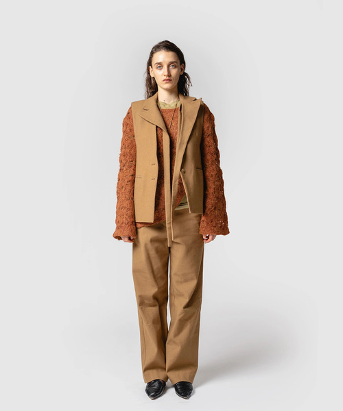 muller of yoshiokubo(ミュラーオブヨシオクボ)の「muller of yoshiokubo ミュラーオブヨシオクボ / BUMPY WOOL VEST バンピーウールベスト / MLF25701(ベスト・レディース・アイボリー/ブラック・38/36)」の10枚目の写真