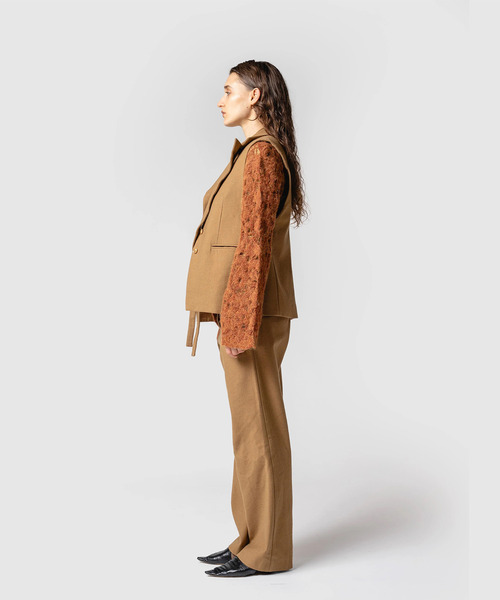 muller of yoshiokubo(ミュラーオブヨシオクボ)の「muller of yoshiokubo ミュラーオブヨシオクボ / BUMPY WOOL VEST バンピーウールベスト / MLF25701(ベスト・レディース・アイボリー/ブラック・38/36)」の11枚目の写真