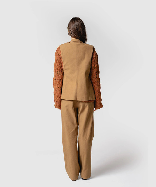 muller of yoshiokubo(ミュラーオブヨシオクボ)の「muller of yoshiokubo ミュラーオブヨシオクボ / BUMPY WOOL VEST バンピーウールベスト / MLF25701(ベスト・レディース・アイボリー/ブラック・38/36)」の12枚目の写真