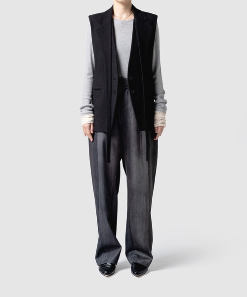 muller of yoshiokubo(ミュラーオブヨシオクボ)の「muller of yoshiokubo ミュラーオブヨシオクボ / BUMPY WOOL VEST バンピーウールベスト / MLF25701(ベスト・レディース・アイボリー/ブラック/ベージュ・38/36)」の16枚目の写真