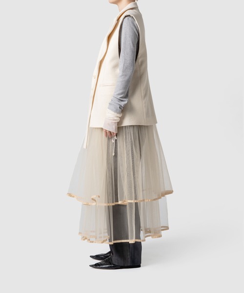 muller of yoshiokubo(ミュラーオブヨシオクボ)の「muller of yoshiokubo ミュラーオブヨシオクボ / BUMPY WOOL VEST バンピーウールベスト / MLF25701(ベスト・レディース・アイボリー/ブラック/ベージュ・38/36)」の18枚目の写真