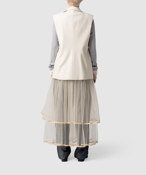 muller of yoshiokubo(ミュラーオブヨシオクボ)の「muller of yoshiokubo ミュラーオブヨシオクボ / BUMPY WOOL VEST バンピーウールベスト / MLF25701(ベスト・レディース・アイボリー/ブラック/ベージュ・38/36)」の21枚目の写真