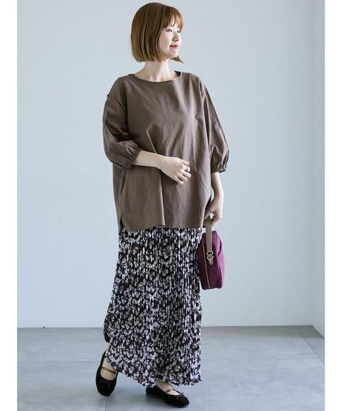 Lugnoncure（ルノンキュール）の「バックリボン綿麻7分袖ブラウス（シャツ/ブラウス・レディース・ブラック/オフホワイト/パープル/ブラウン・F）」の17枚目の写真