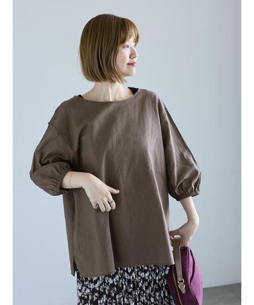 Lugnoncure（ルノンキュール）の「バックリボン綿麻7分袖ブラウス（シャツ/ブラウス・レディース・ブラック/オフホワイト/パープル/ブラウン・F）」の18枚目の写真