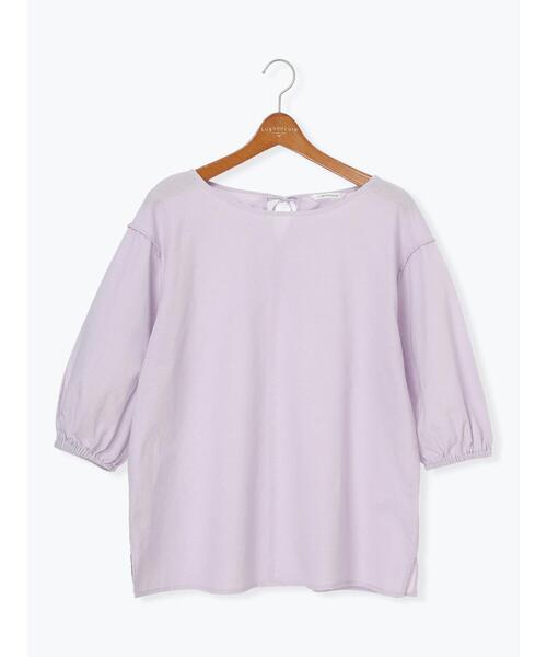 Lugnoncure（ルノンキュール）の「バックリボン綿麻7分袖ブラウス（シャツ/ブラウス・レディース・ブラック/オフホワイト/パープル/ブラウン・F）」の8枚目の写真