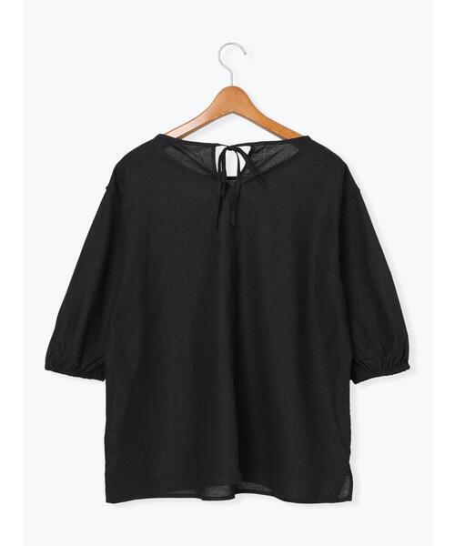 Lugnoncure（ルノンキュール）の「バックリボン綿麻7分袖ブラウス（シャツ/ブラウス・レディース・ブラック/オフホワイト/パープル/ブラウン・F）」の10枚目の写真