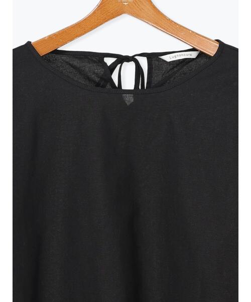 Lugnoncure（ルノンキュール）の「バックリボン綿麻7分袖ブラウス（シャツ/ブラウス・レディース・ブラック/オフホワイト/パープル/ブラウン・F）」の11枚目の写真