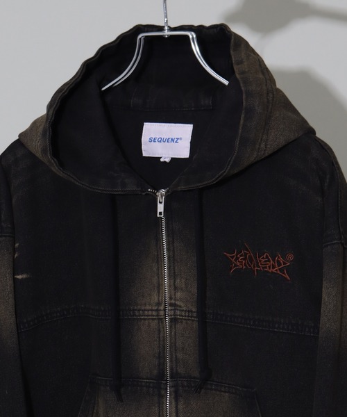 SEQUENZ(シークエンズ)の「【SEQUENZ/シークエンズ】WASHED DENIM ZIPHOODIE(ブルゾン・レディース・ブラック/ブラウン/パープル系その他/ネイビー・M/L)」の6枚目の写真