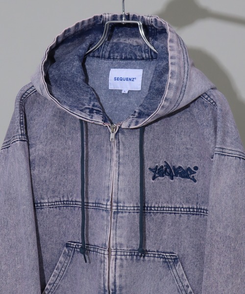 SEQUENZ(シークエンズ)の「【SEQUENZ/シークエンズ】WASHED DENIM ZIPHOODIE(ブルゾン・レディース・ブラック/ブラウン/パープル系その他/ネイビー・M/L)」の8枚目の写真
