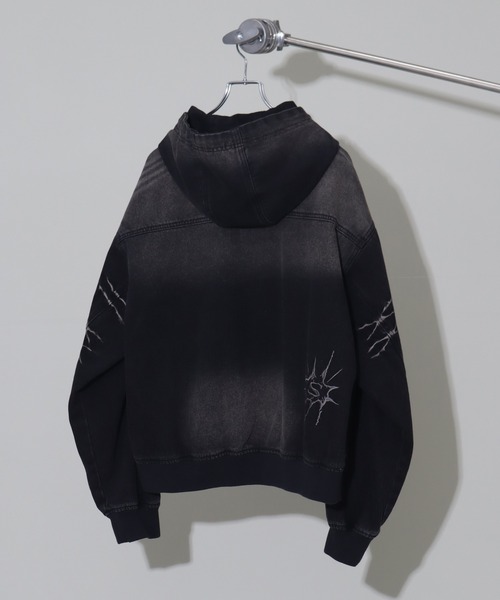 SEQUENZ(シークエンズ)の「【SEQUENZ/シークエンズ】WASHED DENIM ZIPHOODIE(ブルゾン・レディース・ブラック/ブラウン/パープル系その他/ネイビー・M/L)」の9枚目の写真