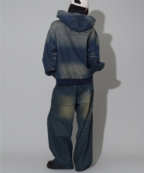 SEQUENZ(シークエンズ)の「【SEQUENZ/シークエンズ】WASHED DENIM ZIPHOODIE(ブルゾン・レディース・ブラック/ブラウン/パープル系その他/ネイビー・M/L)」の17枚目の写真