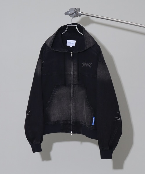 SEQUENZ/シークエンズ】WASHED DENIM ZIPHOODIE（ブルゾン）｜SEQUENZ