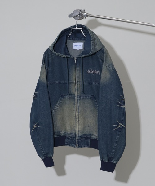 SEQUENZ/シークエンズ】WASHED DENIM ZIPHOODIE（ブルゾン）｜SEQUENZ