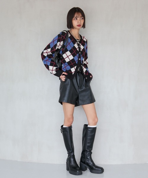 PAGEBOY(ページボーイ)の「ループアーガイルカーディガン(カーディガン/ボレロ・レディース・ブラウン/グレー/ブラック・FREE)」の12枚目の写真