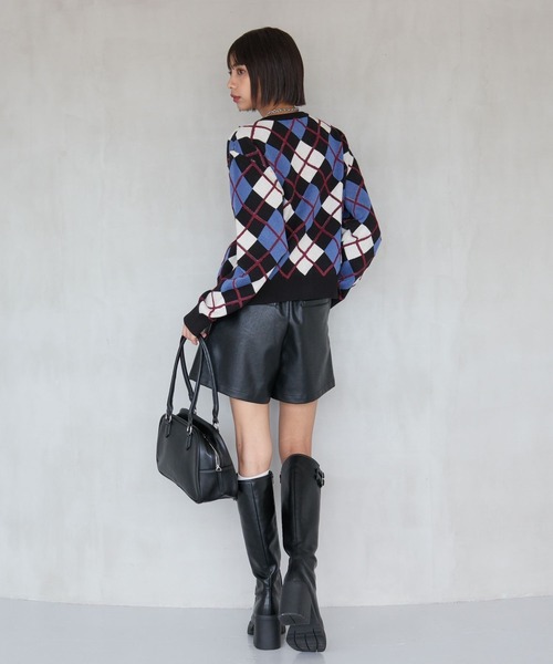 PAGEBOY(ページボーイ)の「ループアーガイルカーディガン(カーディガン/ボレロ・レディース・ブラウン/グレー/ブラック・FREE)」の14枚目の写真