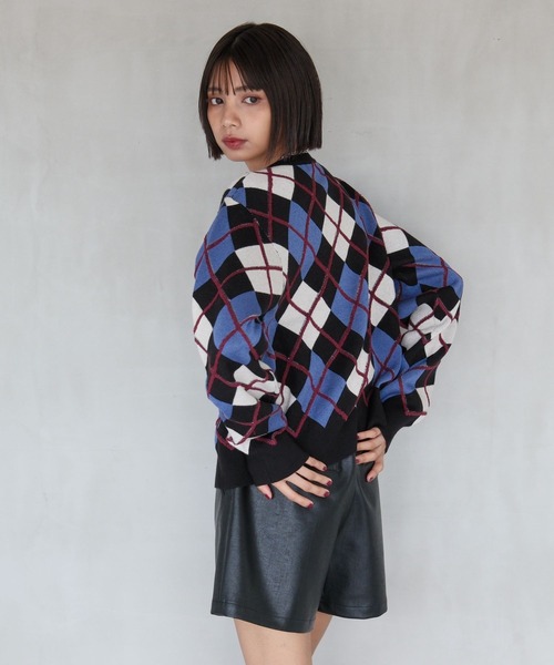 PAGEBOY(ページボーイ)の「ループアーガイルカーディガン(カーディガン/ボレロ・レディース・ブラウン/グレー/ブラック・FREE)」の15枚目の写真