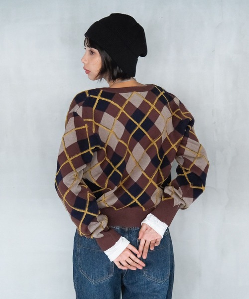 PAGEBOY(ページボーイ)の「ループアーガイルカーディガン(カーディガン/ボレロ・レディース・ブラウン/グレー/ブラック・FREE)」の22枚目の写真