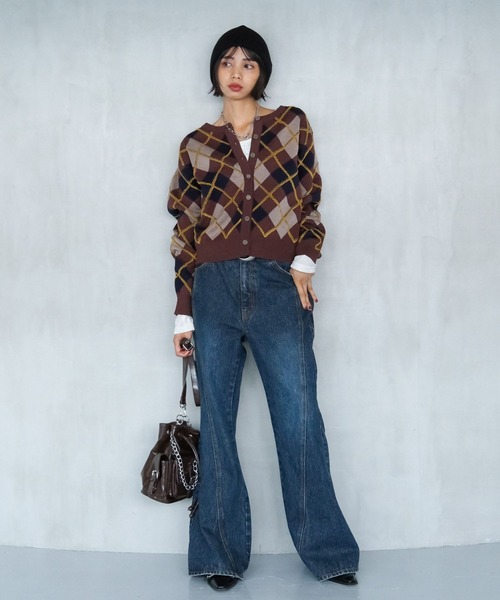 PAGEBOY(ページボーイ)の「ループアーガイルカーディガン(カーディガン/ボレロ・レディース・ブラウン/グレー/ブラック・FREE)」の19枚目の写真