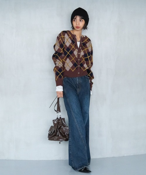 PAGEBOY(ページボーイ)の「ループアーガイルカーディガン(カーディガン/ボレロ・レディース・ブラウン/グレー/ブラック・FREE)」の20枚目の写真