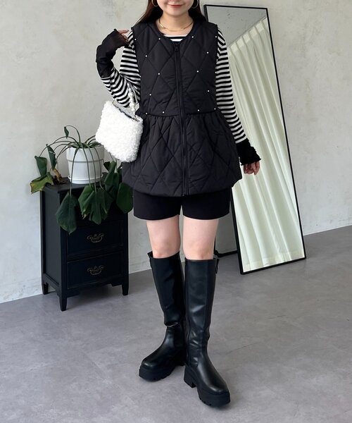 prose verse キルティングパールペプラムジレ セール】キルティングパールペプラムジレ（ベスト）｜prose verse