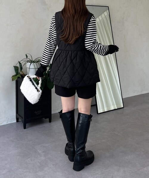 prose verse キルティングパールペプラムジレ キルティングパールペプラムジレ（ベスト）｜prose verse