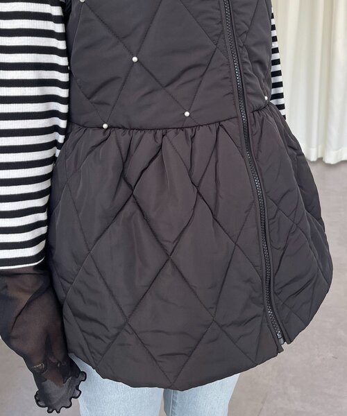 prose verse キルティングパールペプラムジレ キルティングパールペプラムジレ | prose verse(プロズヴェール