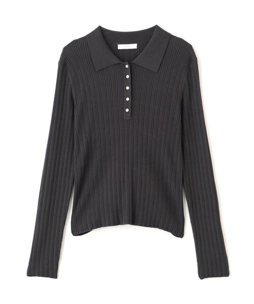 PROPORTION BODY DRESSING（プロポーションボディドレッシング）の「＜ウォッシャブル＞ポロリブニット / 1215270007（ニット/セーター・レディース・ダークグレー/ホワイト系その他/ピンク・FREE）」の4枚目の写真