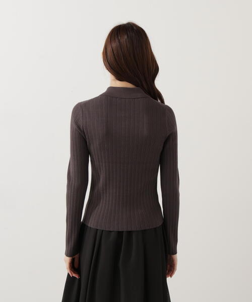 PROPORTION BODY DRESSING（プロポーションボディドレッシング）の「＜ウォッシャブル＞ポロリブニット / 1215270007（ニット/セーター・レディース・ダークグレー/ホワイト系その他/ピンク・FREE）」の11枚目の写真