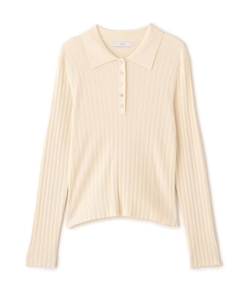 PROPORTION BODY DRESSING（プロポーションボディドレッシング）の「＜ウォッシャブル＞ポロリブニット / 1215270007（ニット/セーター・レディース・ダークグレー/ホワイト系その他/ピンク・FREE）」の16枚目の写真