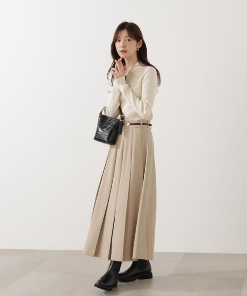 PROPORTION BODY DRESSING（プロポーションボディドレッシング）の「＜ウォッシャブル＞ポロリブニット / 1215270007（ニット/セーター・レディース・ダークグレー/ホワイト系その他/ピンク・FREE）」の18枚目の写真