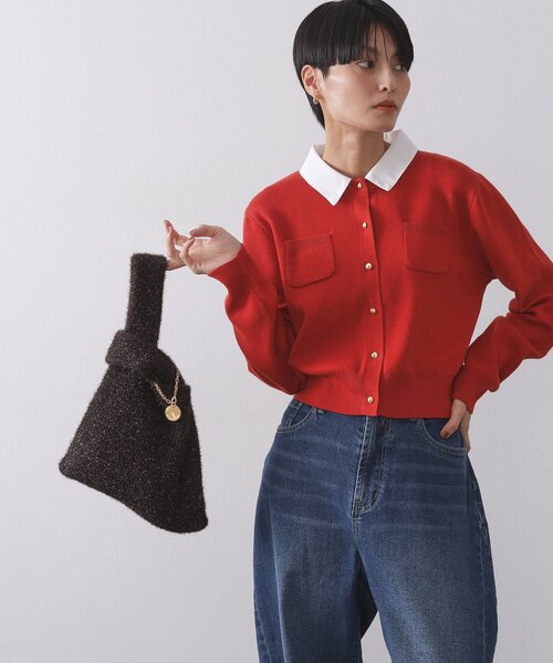 OPAQUE.CLIP（オペークドットクリップ）の「メタルチャーム付きラメニットバッグ（トートバッグ・レディース・ゴールド/ブラック/ブラウン系その他/シルバー系その他・00）」の11枚目の写真