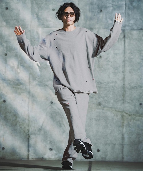 GLIMCLAP（グリムクラップ）の「msw1763-Card Stitch Emblem Sweat shirt スウェットプルオーバー(192-033-gla-cf)（スウェット・メンズ・ブラック/オフホワイト/ミックスグレー/ブラウン系その他・S/M/L）」の8枚目の写真