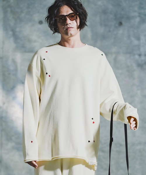 GLIMCLAP（グリムクラップ）の「msw1763-Card Stitch Emblem Sweat shirt スウェットプルオーバー(192-033-gla-cf)（スウェット・メンズ・ブラック/オフホワイト/ミックスグレー/ブラウン系その他・S/M/L）」の11枚目の写真
