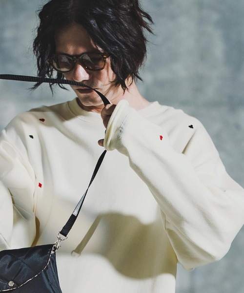 GLIMCLAP（グリムクラップ）の「msw1763-Card Stitch Emblem Sweat shirt スウェットプルオーバー(192-033-gla-cf)（スウェット・メンズ・ブラック/オフホワイト/ミックスグレー/ブラウン系その他・S/M/L）」の12枚目の写真
