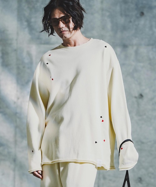 GLIMCLAP（グリムクラップ）の「msw1763-Card Stitch Emblem Sweat shirt スウェットプルオーバー(192-033-gla-cf)（スウェット・メンズ・ブラック/オフホワイト/ミックスグレー/ブラウン系その他・S/M/L）」の13枚目の写真