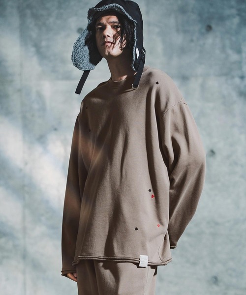 GLIMCLAP（グリムクラップ）の「msw1763-Card Stitch Emblem Sweat shirt スウェットプルオーバー(192-033-gla-cf)（スウェット・メンズ・ブラック/オフホワイト/ミックスグレー/ブラウン系その他・S/M/L）」の17枚目の写真