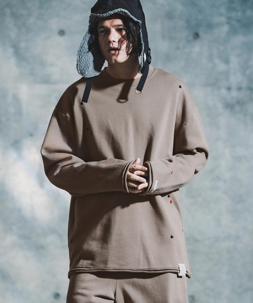GLIMCLAP（グリムクラップ）の「msw1763-Card Stitch Emblem Sweat shirt スウェットプルオーバー(192-033-gla-cf)（スウェット・メンズ・ブラック/オフホワイト/ミックスグレー/ブラウン系その他・S/M/L）」の18枚目の写真