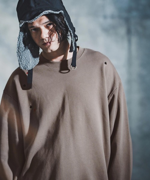 GLIMCLAP（グリムクラップ）の「msw1763-Card Stitch Emblem Sweat shirt スウェットプルオーバー(192-033-gla-cf)（スウェット・メンズ・ブラック/オフホワイト/ミックスグレー/ブラウン系その他・S/M/L）」の19枚目の写真