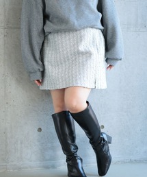 Ruwan yu（ルワンユー）の「ラメツイードスカート【大きいサイズ対応】（スカート・レディース）」