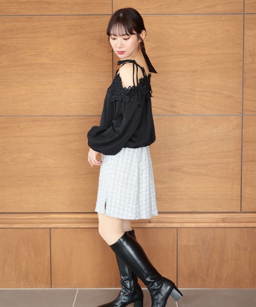 Ruwan yu(ルワンユー)の「ラメツイードスカート【大きいサイズ対応】(スカート・レディース・シルバー・L/LL/3L/4L)」の12枚目の写真