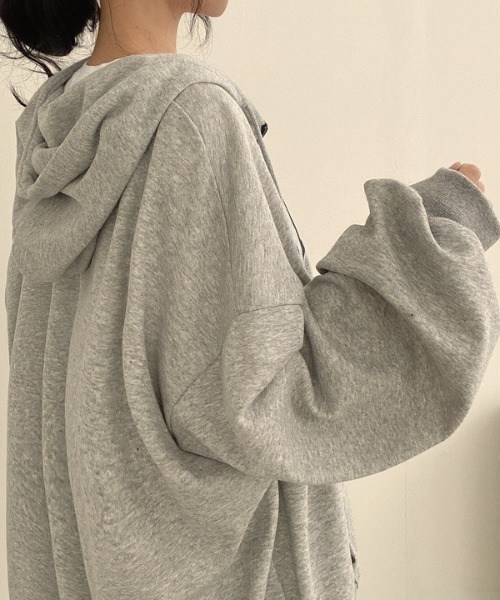 SHEPP(シープ)の「フロントロゴ ハーフジップ フーディー(パーカー・レディース・アイボリー/ブラック/グレー・M/L)」の15枚目の写真
