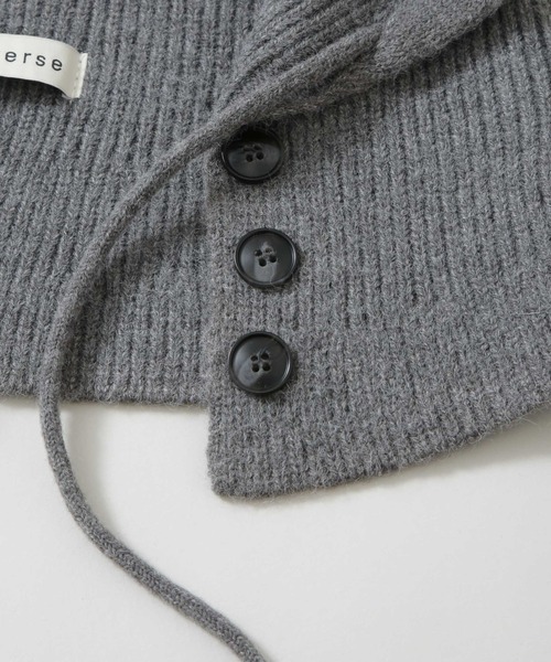 NANO universe（ナノユニバース）の「ボタン開閉バラクラバ（ニットキャップ/ビーニー・レディース・チャコール/ベージュ/アイボリー・FREE）」の10枚目の写真