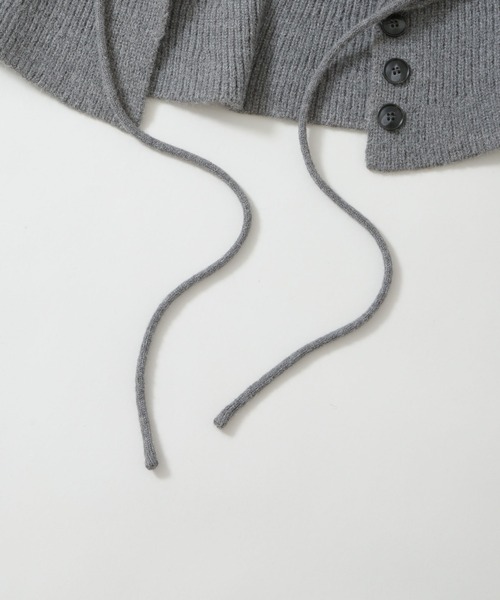 NANO universe（ナノユニバース）の「ボタン開閉バラクラバ（ニットキャップ/ビーニー・レディース・チャコール/ベージュ/アイボリー・FREE）」の11枚目の写真